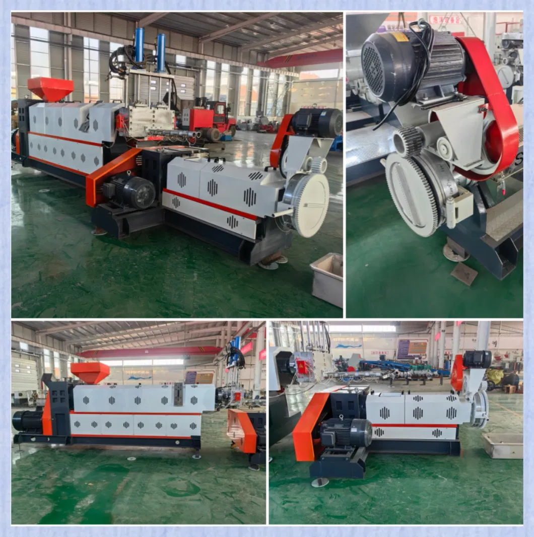 Double Stage Plastic Recycle Pellet Granule Making Machine by Force Feeding