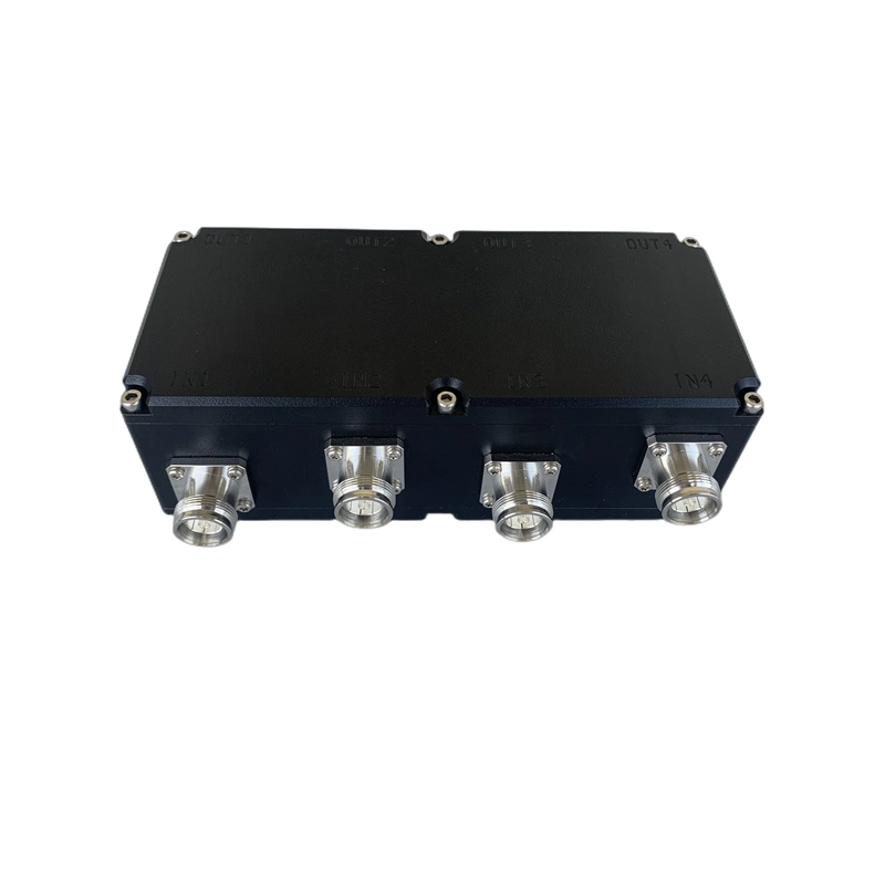 380-3800MHz 4X4 Matrix High Isolation 4.3-10 Female 4 in 4 out Hybrid Coupler Combiner