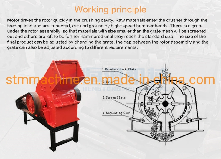 Coal Crusher Cinder Crushing Glass Recycling Concrete Breaking Hammer Mill Machinery for Sale