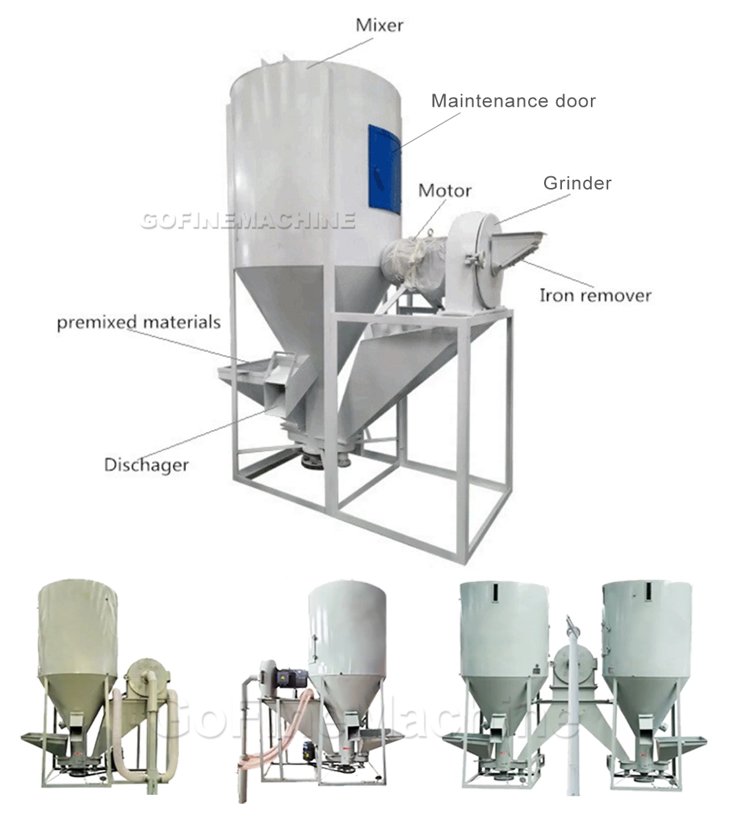 High Quality Feed Crushing Machine Hammer Mill and Feed Mixing Machine