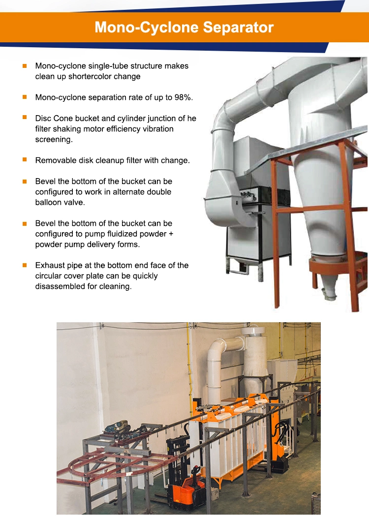 Fast Change Color Spray Booth System with Cyclone Recovery
