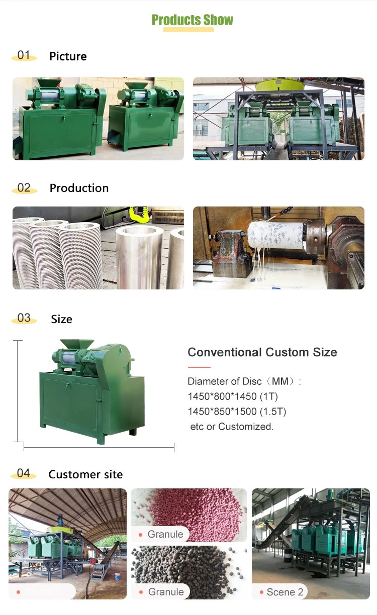 Factory Price Granulate Making Equipments Organic Double Roller Extrusion Granulator Machine