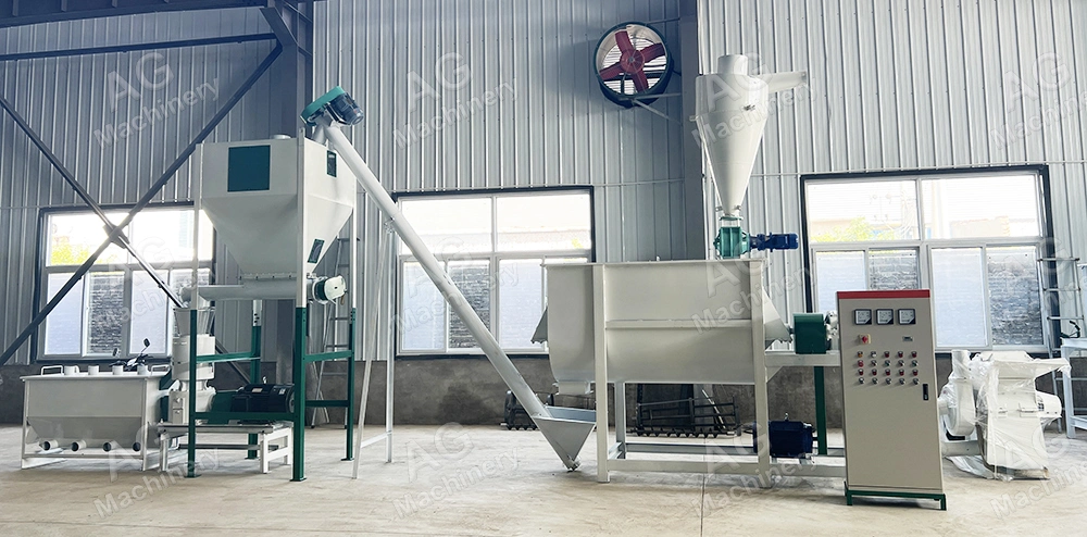 600-800kg/H Feed Pellet Processing Line Cattle Feed Pellet Plant