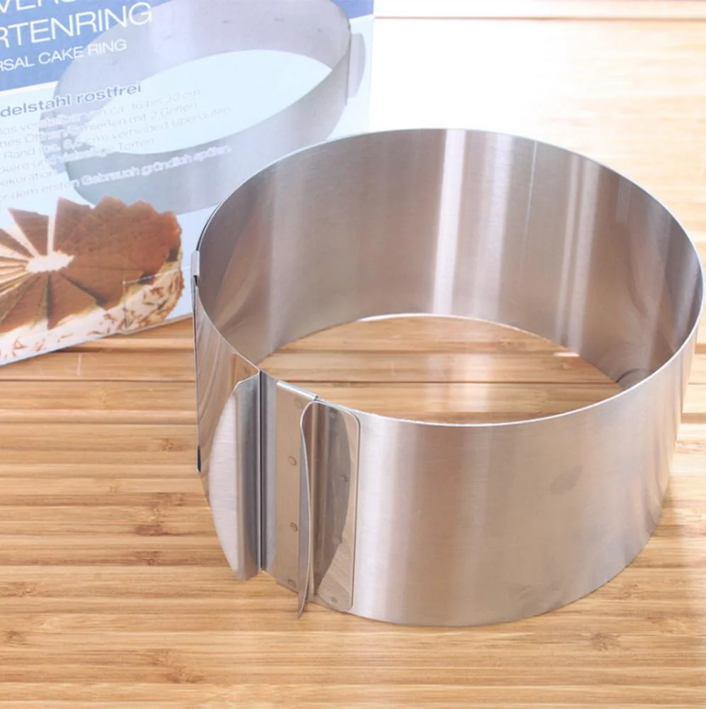 304 Stainless Steel Mousse Ring Thickened Cake Round Adjustable Ring Baking Mould