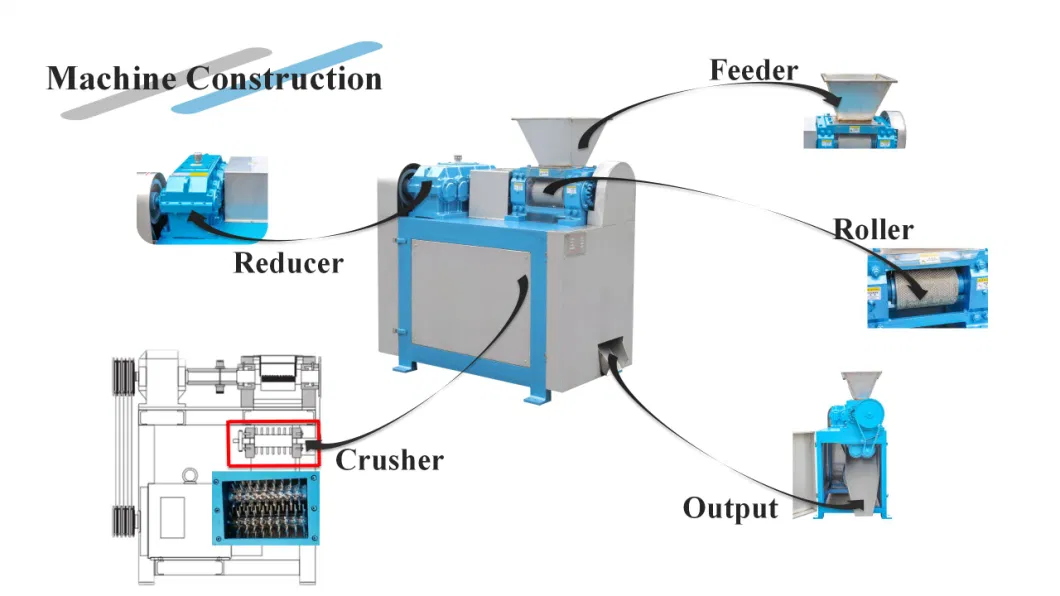 Pollution Free Double Roller Crusher granulator With Advanced Technology
