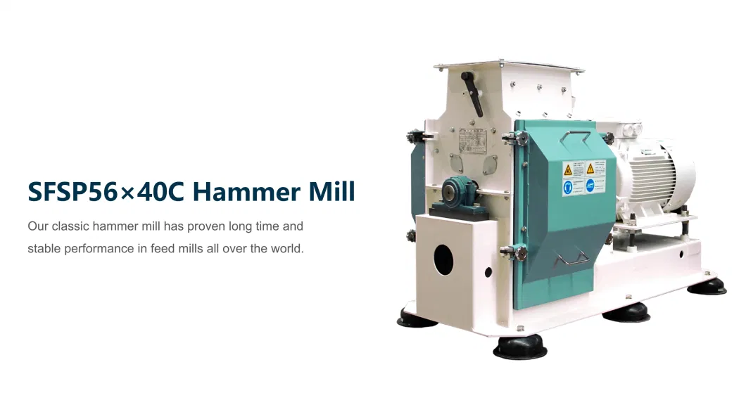 Factory Grain Rice Maize Wheat Hammer Mill for Animal Feeds Crushing Machine