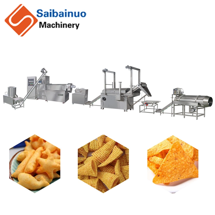 China Manufacturer CE Approved Fully Automatic Fried Bugles Pellets Snack Food Extruder Making Equipemnt Machine Production Line Plant