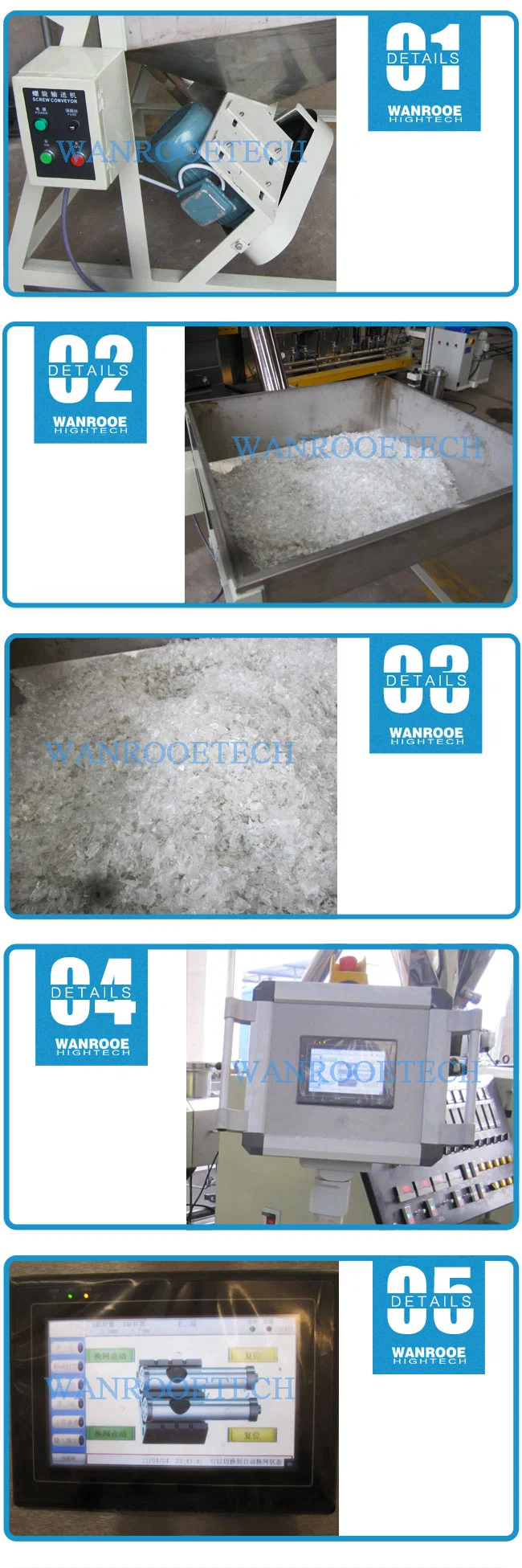 Waste Recycling Die Face Cutting Pet Polyester Fiber Water Ring Plastic Granulator