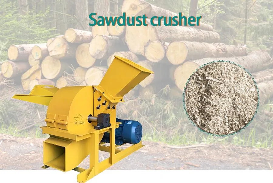 Large Capacity 1000kg/H Sawdust Making Machine Graden Tree Branches Shredder Wood Log Hammer Crusher Machine