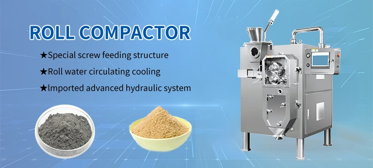 Medicinal Powder Double Roller Hydraulic Compacting Dry Granulation Press Compacting Granulator