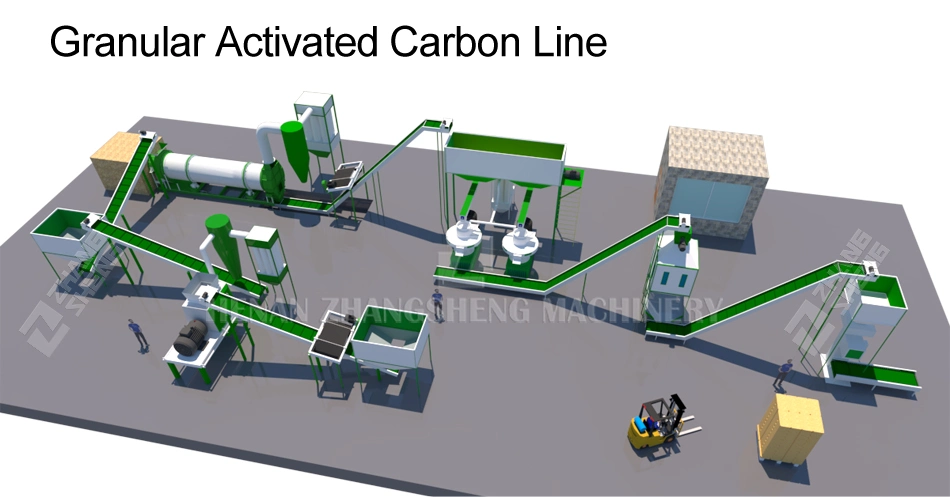 Factory Supply Coconut Shell Granular Activated Carbon Pellet Making Line