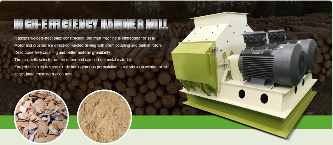 Wood Pellet Production Use Hammer Grinder Straw Crusher Hammer Mill