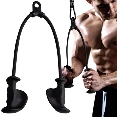 Fitness Biceps Triceps Rope Gym Lat Pull Down Grip Handles Pulley Cable Machine Attachment Rowing Bar Arm Muscle Training Handle