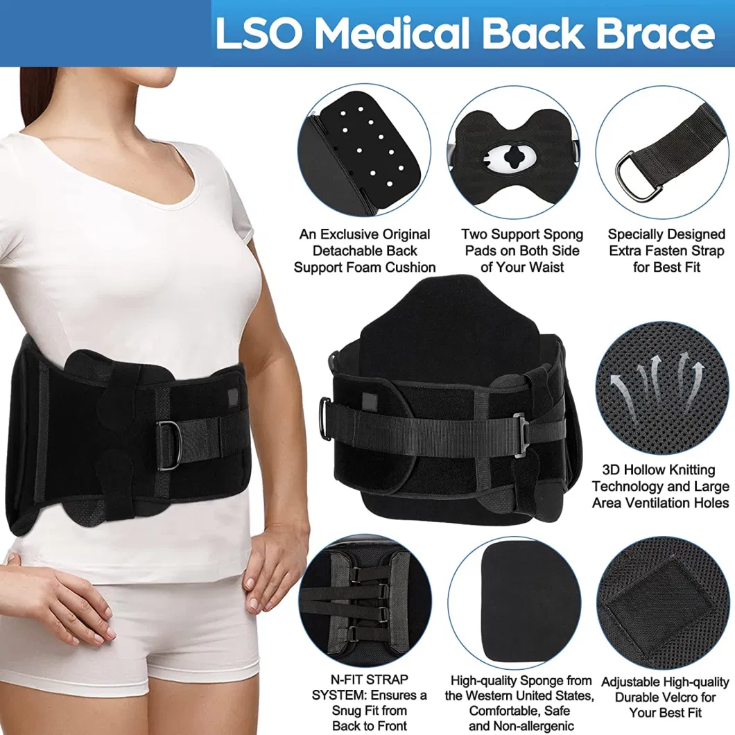 Lso Approved Adjustable Pull Working Lumbar Brace Relieve Pain Back Brace Waist Support