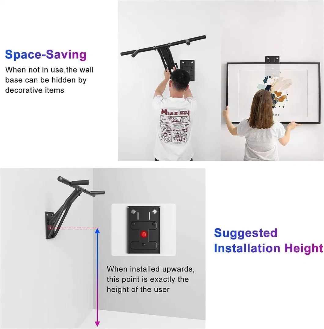 Multifunctional Wall Mounted Pull up Bar for Indoor Home Gym