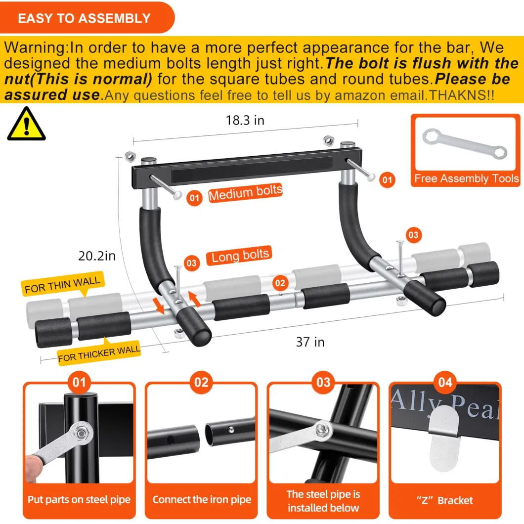 Wholesales Indoor Steel Exercise Gym Fitness Equipment Door Pull up Bar