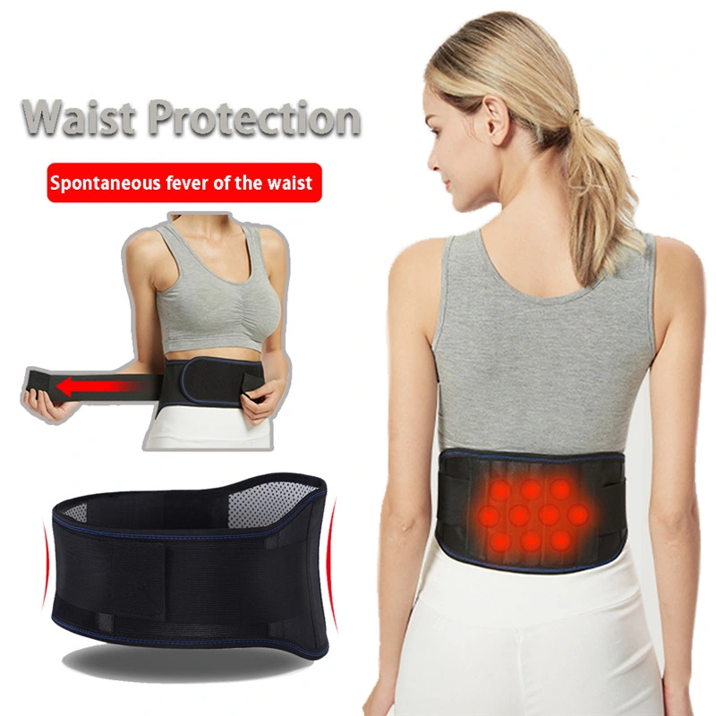 Logo Design Available Magnetic Tourmaline Back Support Heating Waist Belt