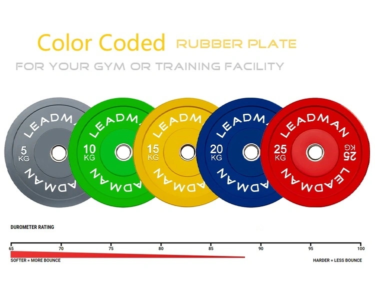 High Quality Custom Logo Commercial Fitness Equipment Weightlifting Bumper Plate Iwf Standard Color Coded