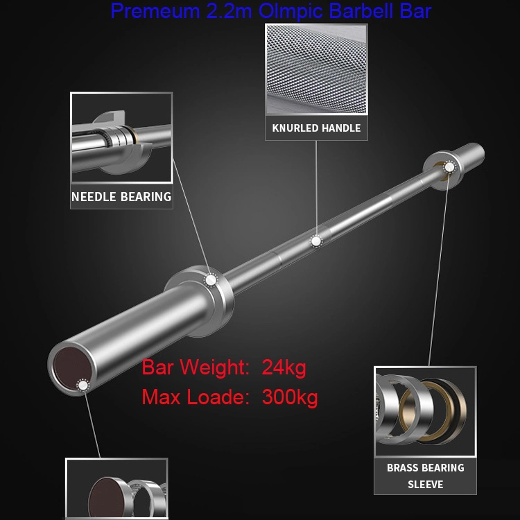 Gym 2200mm 20kg Bearing 1500lbs Barbell Bar Logo Customize Fitness Weight Lifting Bar