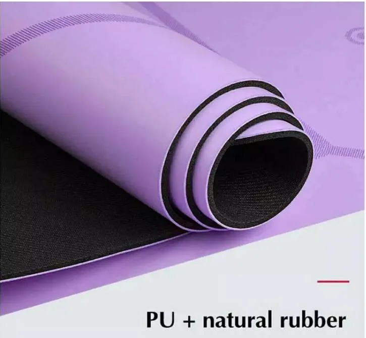 Custom Designed Eco-Friendly Natural Rubber PU Yoga Mat Custom Print Lululemon Print Roll Bulk Fitness Foldable Exercise Yoga Mat