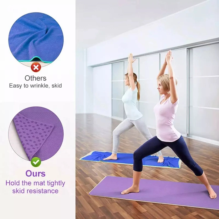 Superior Skillful Hot Yoga Exercise Towel Mats with Non Slip Pattern, Yoga Towel, Custom-Made Absorbed Sport Microfiber Towel for Gym Hiking Beach Swimming