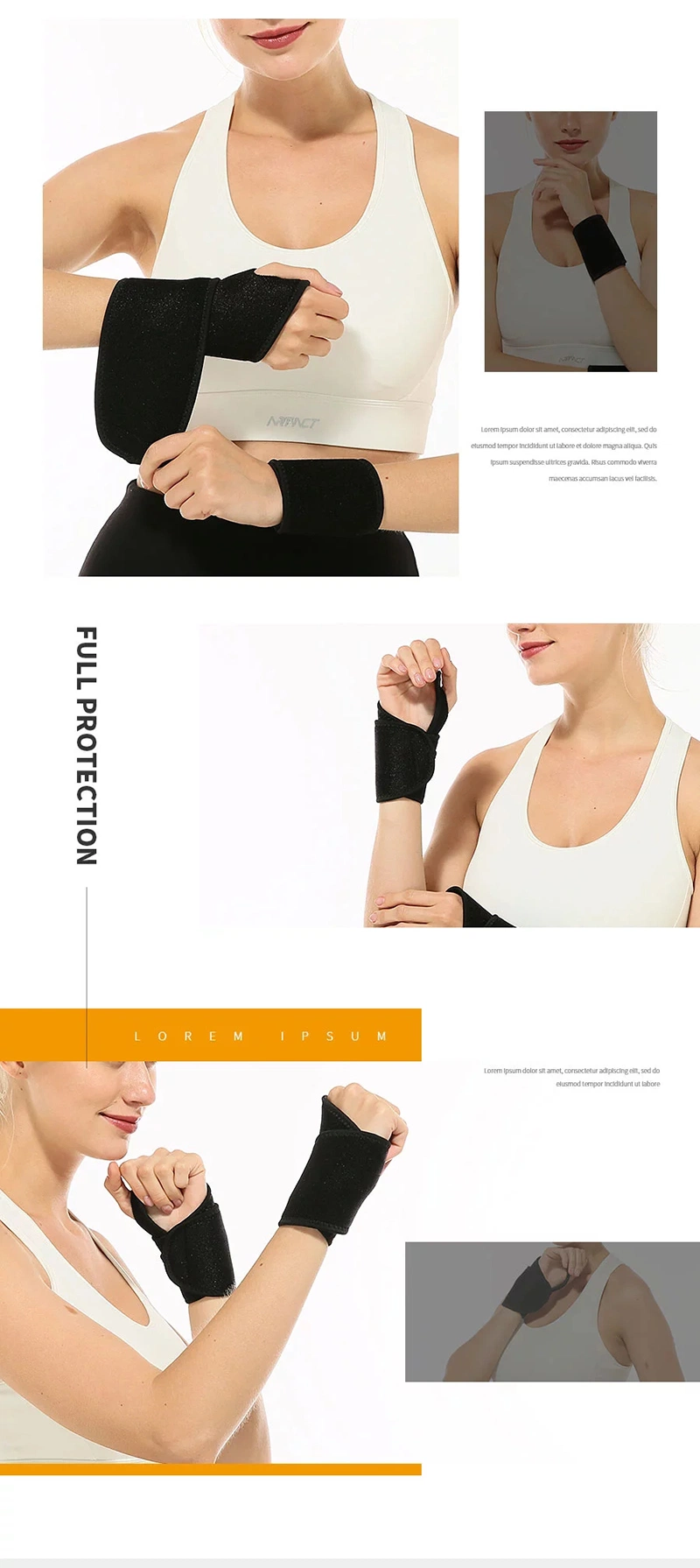 Wholesale Price Adjustable Wrist Support Wraps Fitness Straps Sport Wristband Protector Hand Protect Brace