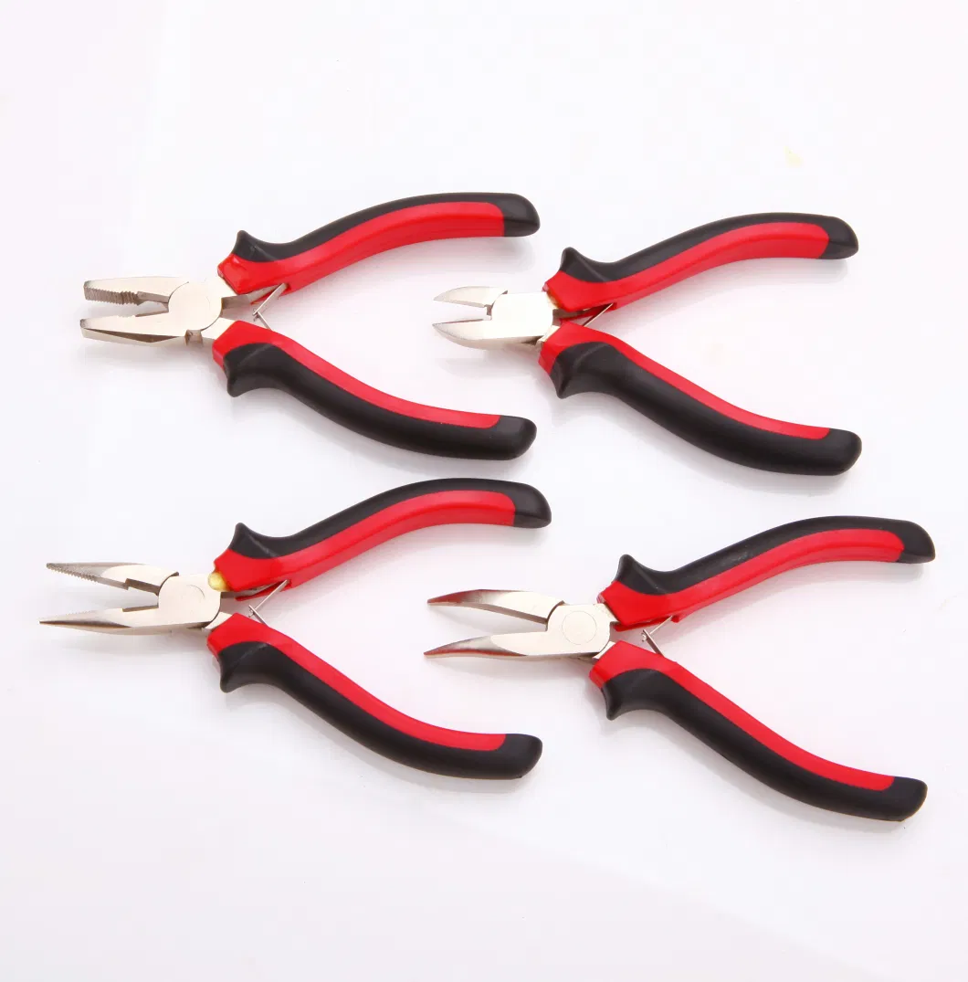 Mini Pliers, Professional Hand Tool, Hardware Tool, CRV or Carbon Steel, Dipped /PVC Handle, Polish, Nickel Plated, 4.5&quot;, 5&quot;, 5.5&quot;
