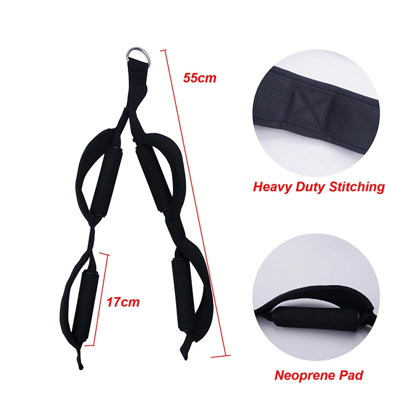 Long Triceps Rope Cable with 2 Sets of Non-Slip Neoprene Handles for Increased Range of Motion Bl19428