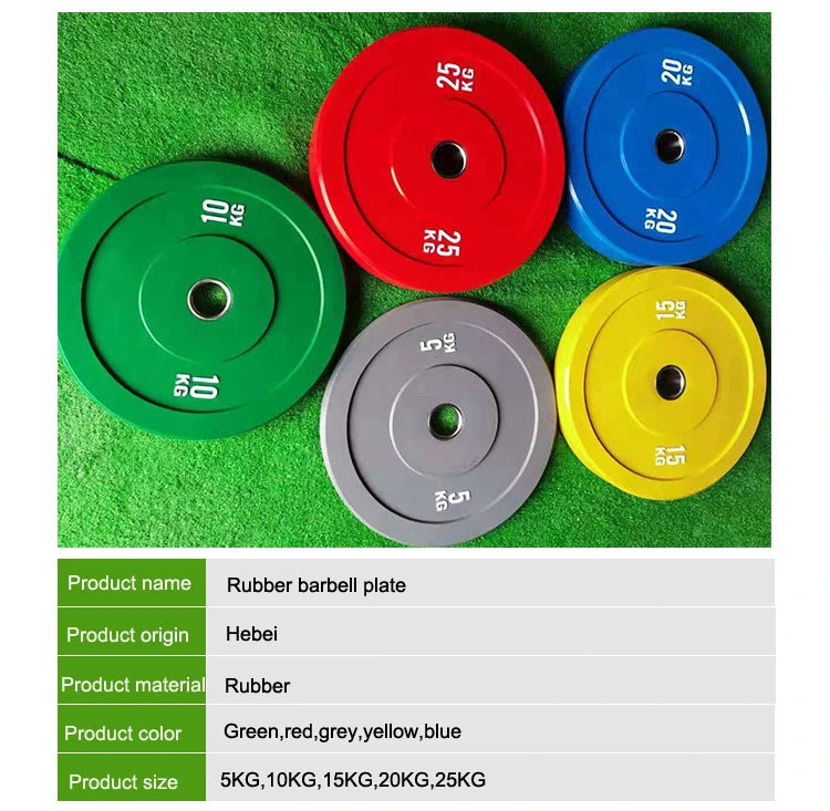 Competition Color Coded Rubber Bumper Plates Weightlifting Training Exercise Bumper Plates