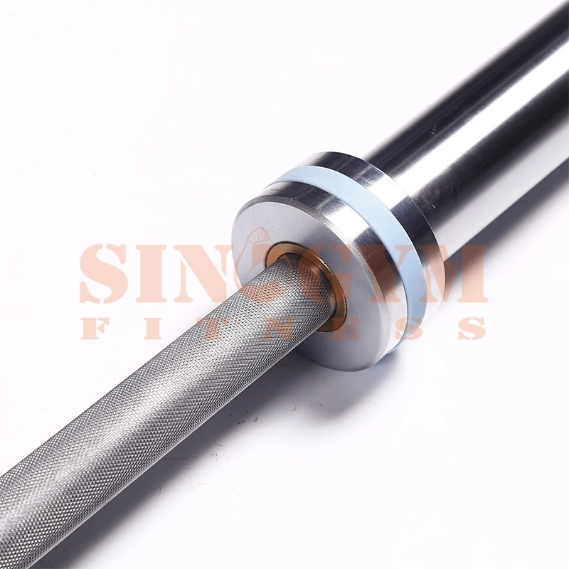 Hard Chrome with Elastic Band Olimpic Barbell Bar, Weight Lifting Bar