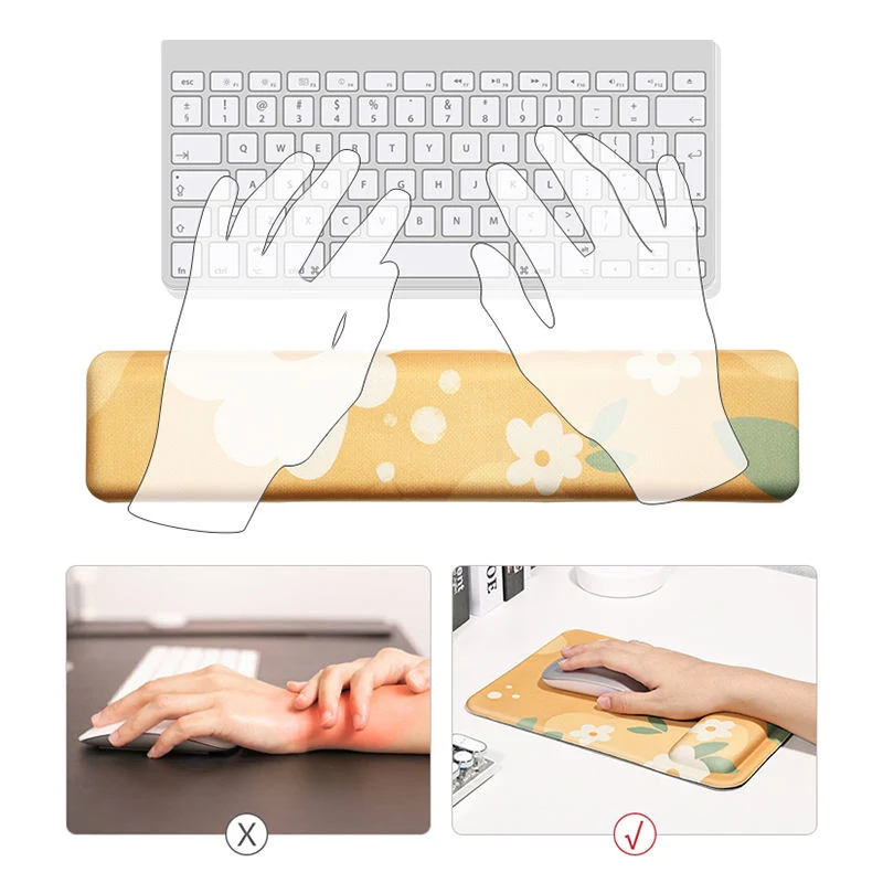 Keyboard and Mouse Wrist Rest Pad Padded Memory Foam Hand Rest Mouse Pads Support for Work Office Gaming