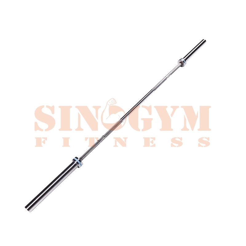 Hard Chrome with Elastic Band Olimpic Barbell Bar, Weight Lifting Bar