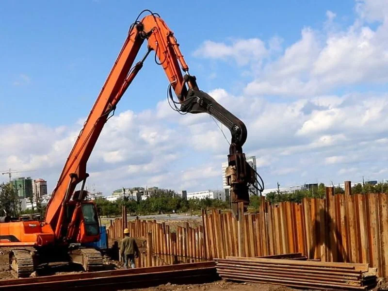 Excavator Sheet Pile Driver &amp; Drilling Rig Heavy Equipment Attachment