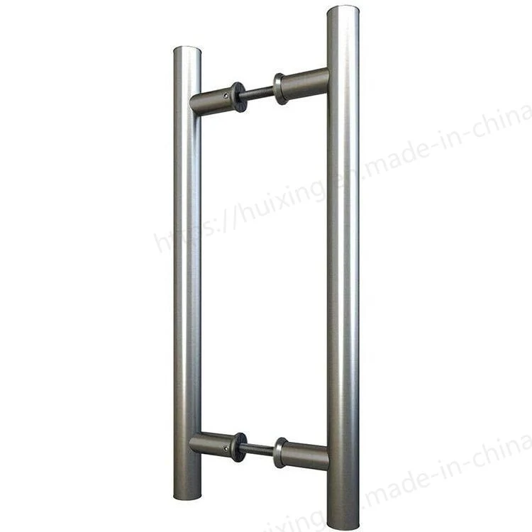 Stainless Steel H Shape Round Glass Door Hardware Pull Handle