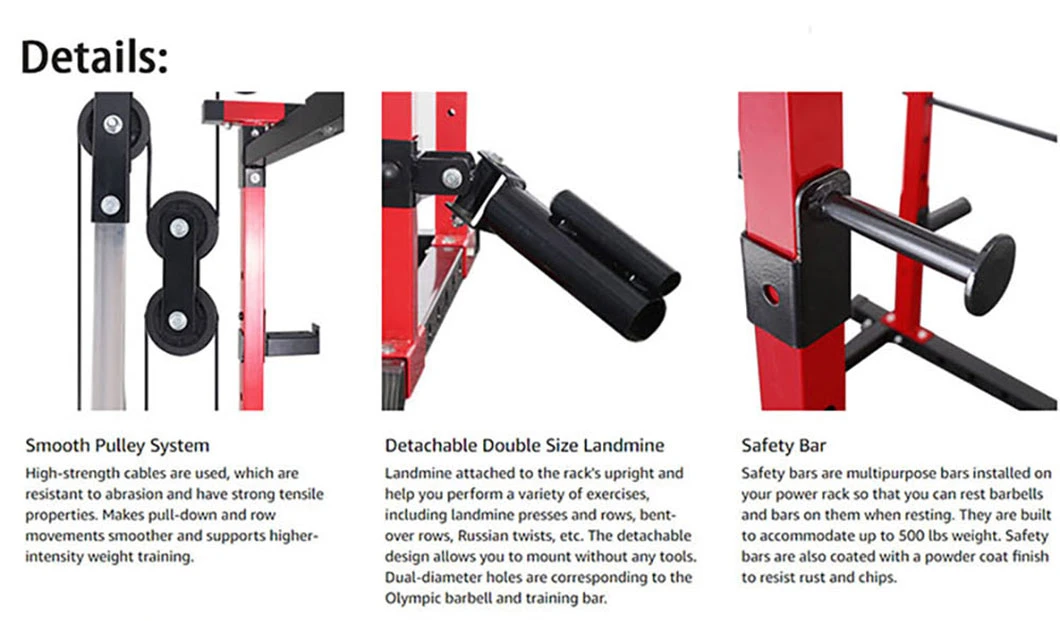 Dumbbell Power Rack/Smith Machine/Power Cage with Lat Pull Down Bar Fitness Accessories