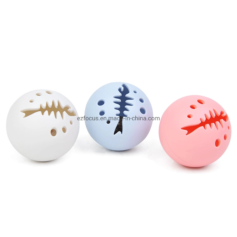 Pet Cat Toy Catnip 3PCS Ball Tri-Color Plastic Interactive Ball Training Sport Small Bell with Flashing Light and Natural Catnip Wbb12733