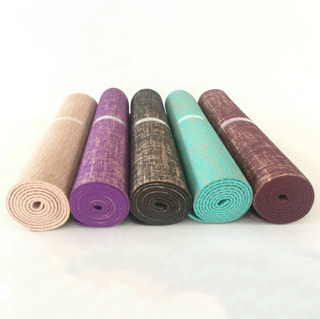 Wholesale Custom Printing Jute Yoga Mat Anti Slip Mat 5mm Thick