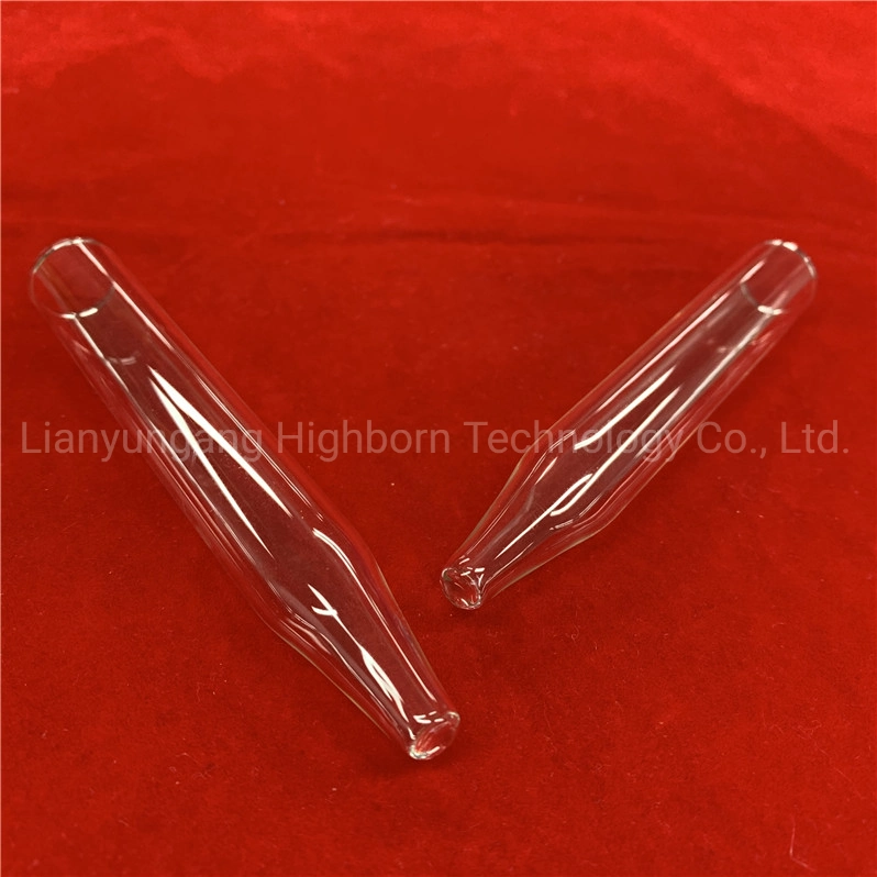Customized Heat Resistance Polishing Clear Conial One End Closed Taper Quartz Glass Tube for Lab Test