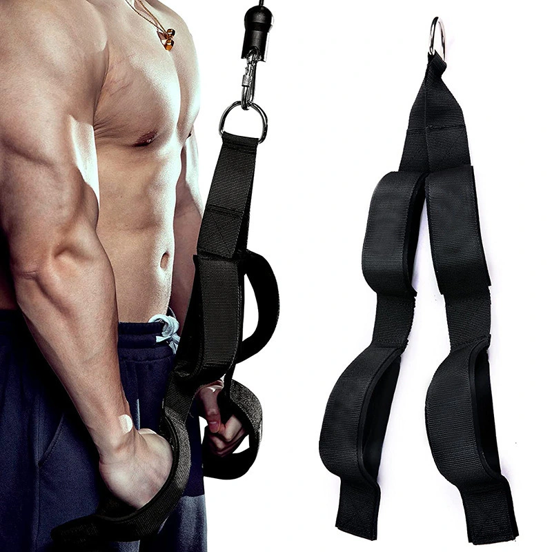 Long Triceps Rope Cable with 2 Sets of Non-Slip Neoprene Handles for Increased Range of Motion Bl19428