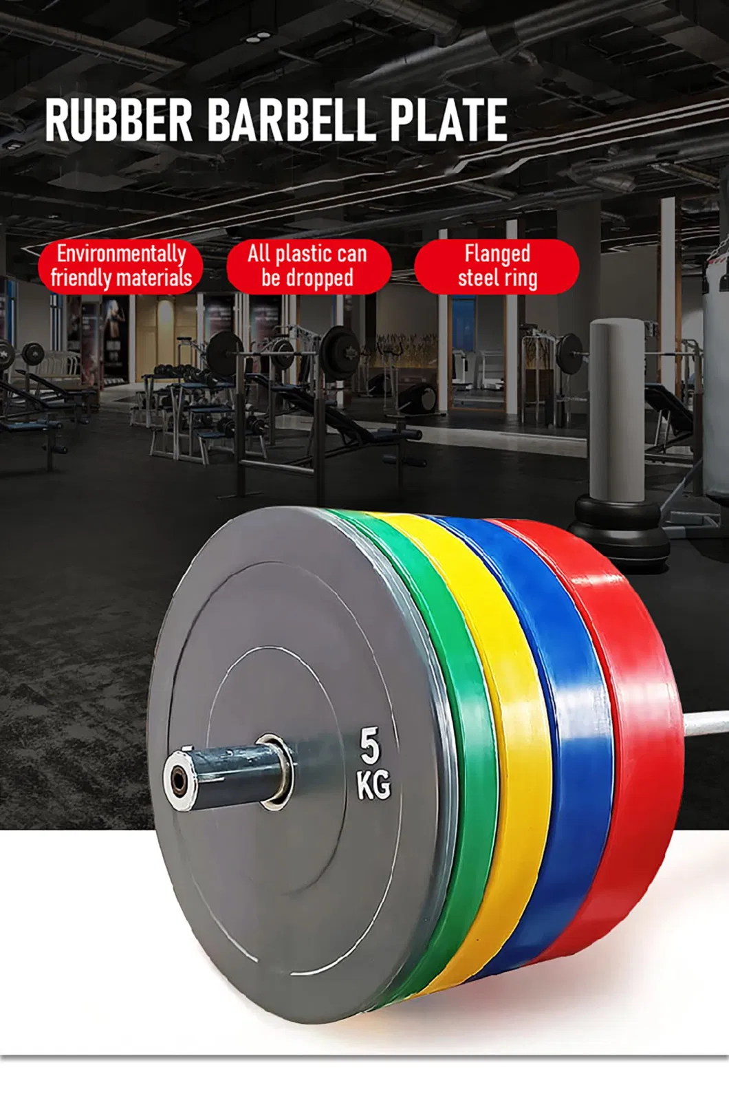 Hot Sell Weight Barbell Plate Weight Plate Color Rubber Bumper Plates for Gym Equipment Training