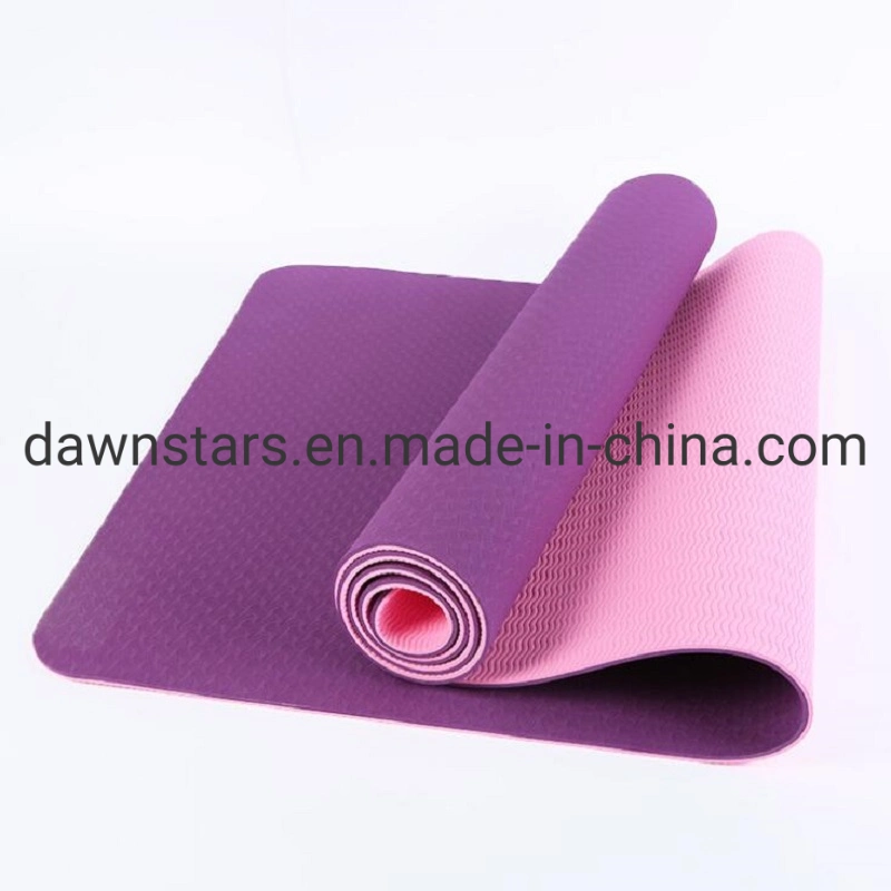 Gym Exercise Custom TPE Double Color Non-Slip Yoga Mat