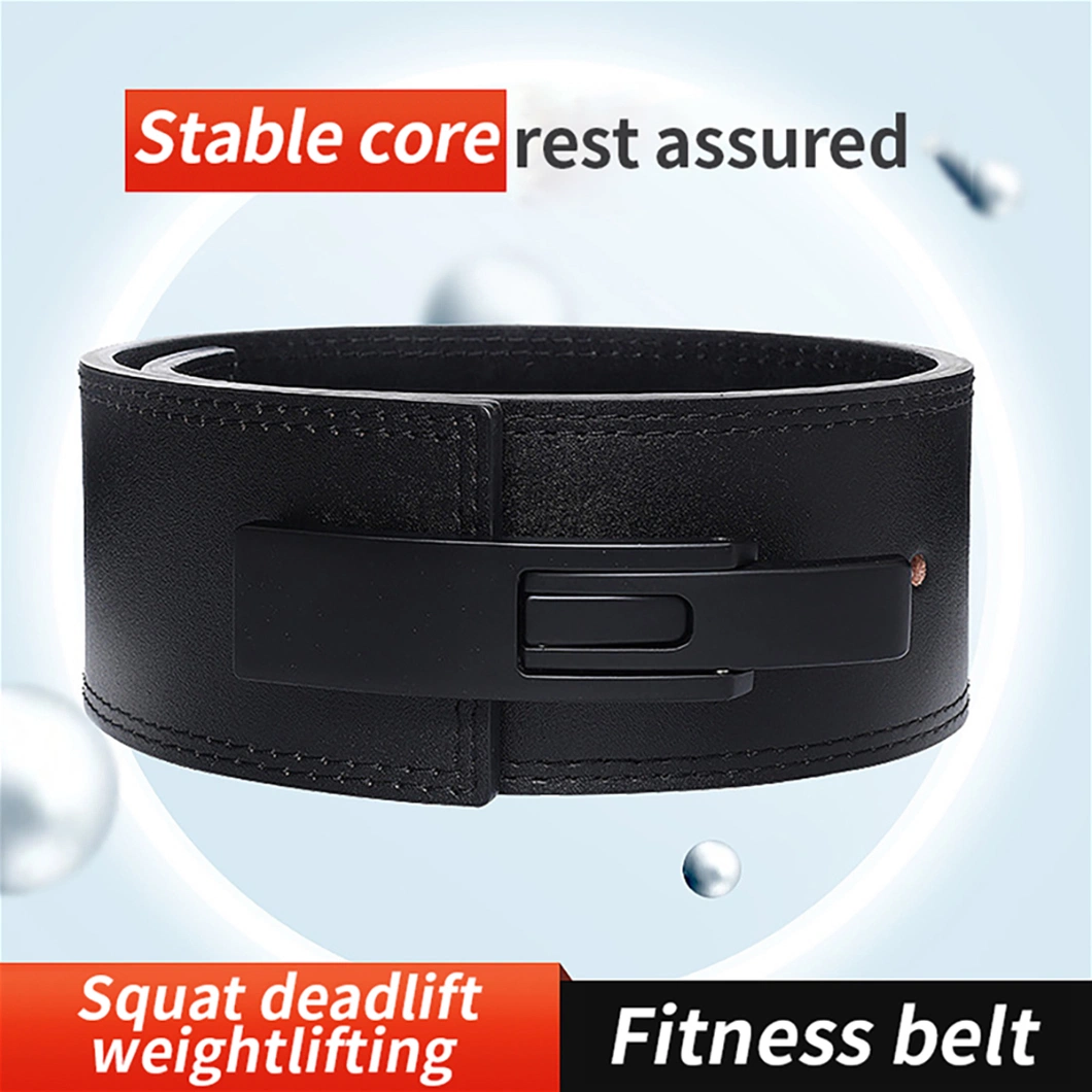 Fitness Body Building Weight Lifting Belt Cowhide Gym Waist Lever 13mm Weightlifting Leather Lifting Belt for Men