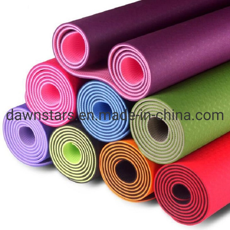 Gym Exercise Custom TPE Double Color Non-Slip Yoga Mat