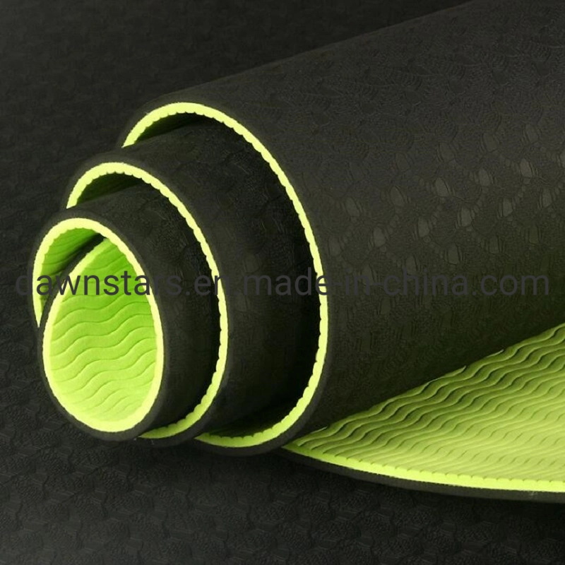 Gym Exercise Custom TPE Double Color Non-Slip Yoga Mat