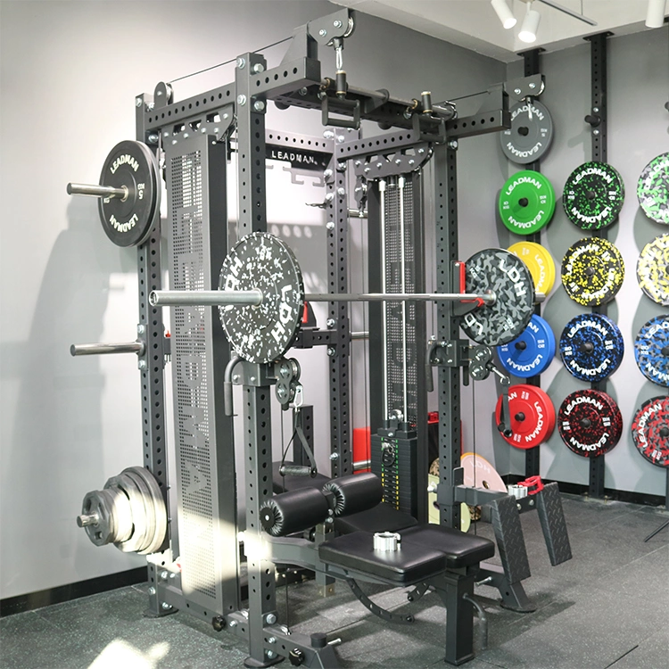 Commercial Fitness Equipment Power Rack Multi Rack Smith Machine for Professional Group Training with Lat Pull Down Pulley System