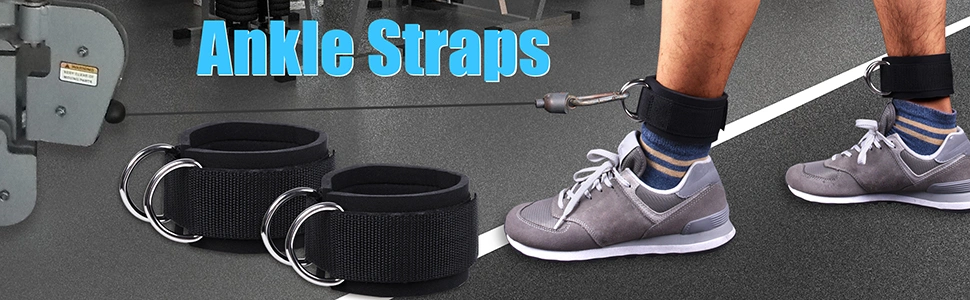 Neoprene Adjustable Fitness Ankle Strap with D-Ring for Cable Machine Exercises