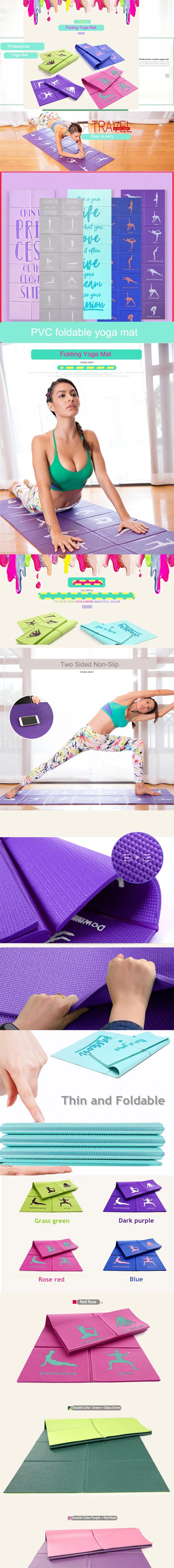 Eco-Friendly Non Slip PVC Workout Mat Pilates and Floor Exercises 6mm Folding Yoga Mat