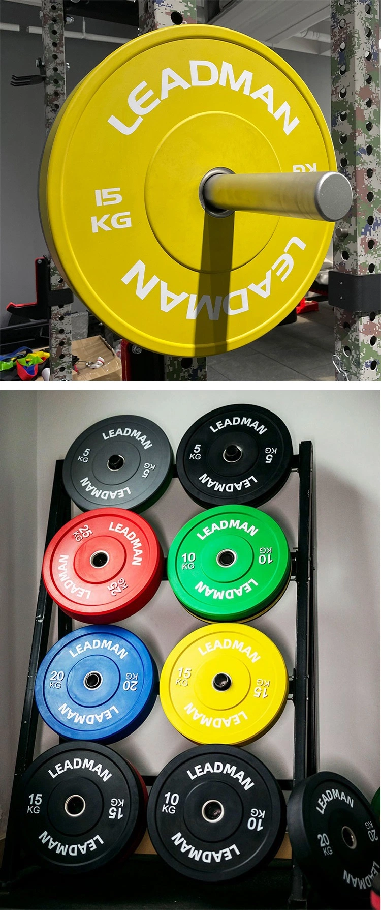 High Quality Custom Logo Commercial Fitness Equipment Weightlifting Bumper Plate Iwf Standard Color Coded