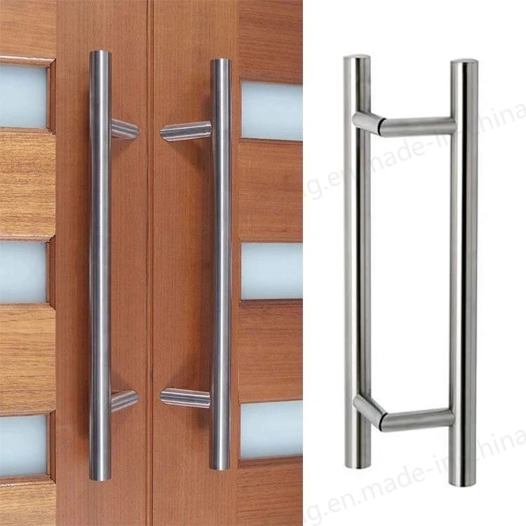 Stainless Steel H Shape Round Glass Door Hardware Pull Handle