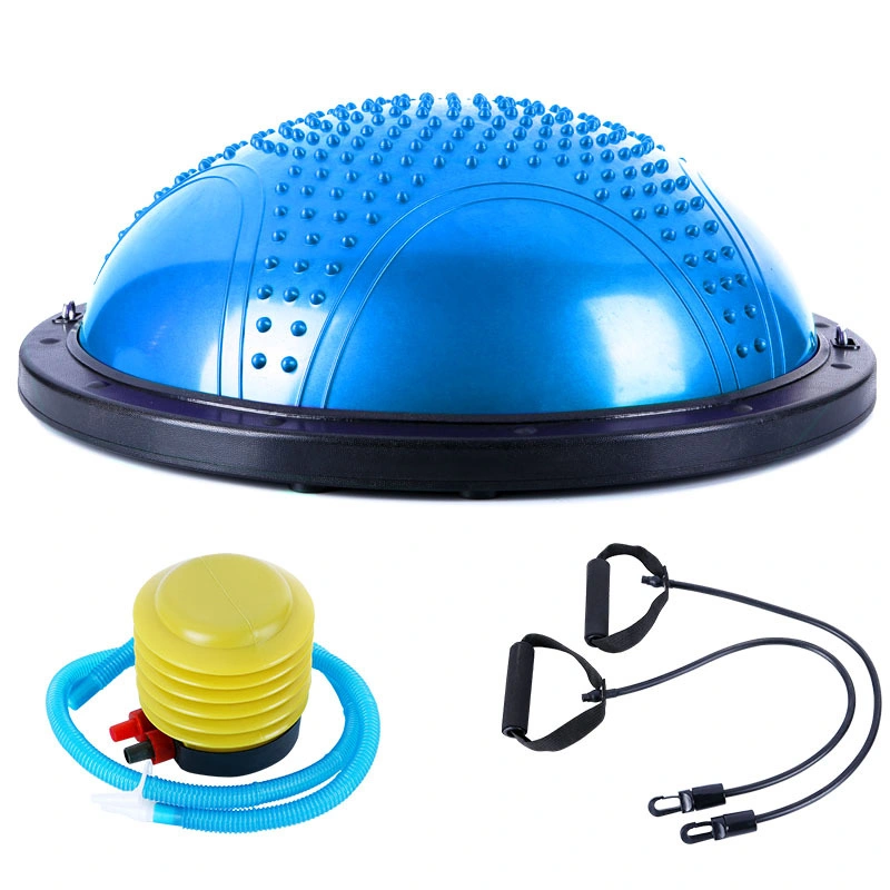 Half Yoga Exercise Ball with Resistance Bands and Foot Pump